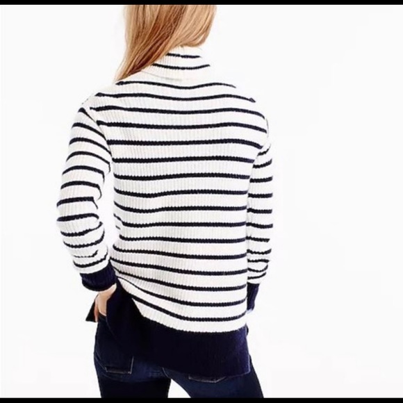 J.Crew navy & white ribbed sweater | size: xxs - Picture 2 of 4